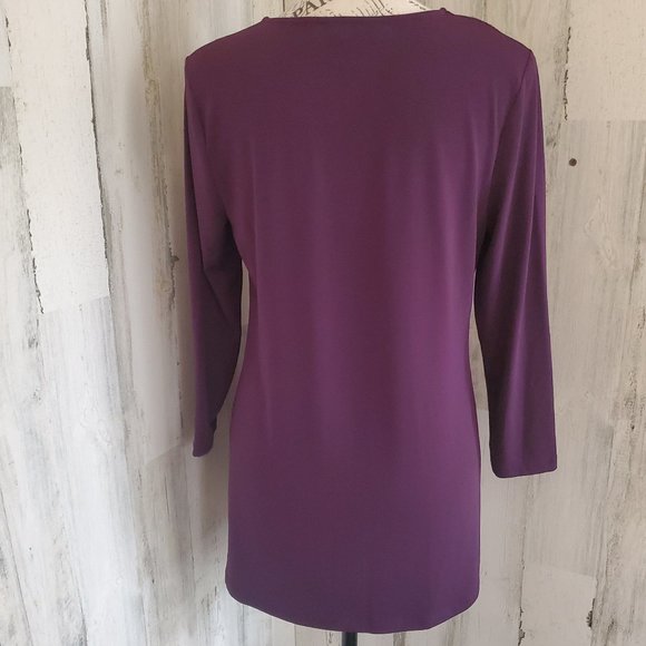 ALFANI RAW HEM LAYERED TUNIC TOP - Picture 5 of 6